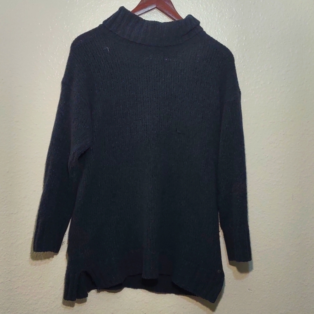 USED EDDIE BAUER Rest and Repeat Funnel Neck Sweater SIZE M COLOR GRAY GREEN